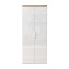 Armoire de bureau moderne H 190 cm blanc laqué/chêne Daisy