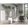 Etagère de bureau moderne H 190 cm blanc laqué/chêne Daisy
