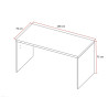 Bureau droit moderne blanc laqué/chêne Daisy