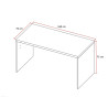 Bureau droit moderne blanc laqué/chêne Daisy