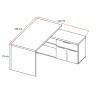 Bureau d'angle moderne blanc laqué/chêne Daisy