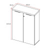 Armoire de bureau moderne H 115 cm blanc laqué/chêne Daisy