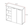 Armoire combinée de bureau moderne blanc laqué/chêne Daisy