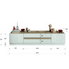 Meuble TV 205 cm blanc laqué/chêne cadiz Fantastic