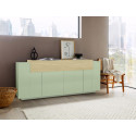 Buffet/bahut moderne 200 cm vert sauge/chêne Corso