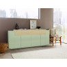 Buffet/bahut moderne 200 cm vert sauge/chêne Corso