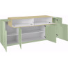 Buffet/bahut moderne 200 cm vert sauge/chêne Corso