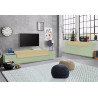 Buffet/bahut moderne 200 cm vert sauge/chêne Corso