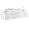 Buffet/bahut moderne 200 cm vert sauge/chêne Corso