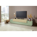 Meuble TV moderne 240 cm vert sauge/chêne Corso