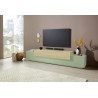 Meuble TV moderne 240 cm vert sauge/chêne Corso