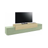 Meuble TV moderne 240 cm vert sauge/chêne Corso