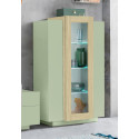 Vitrine moderne vert sauge/chêne Corso