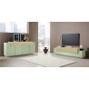 Meuble TV moderne 200 cm vert sauge/chêne Corso