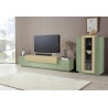 Meuble TV moderne 200 cm vert sauge/chêne Corso