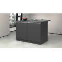 Ilot de cuisine moderne 125 cm anthracite mat/béton Solena