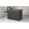 Ilot de cuisine moderne 125 cm anthracite mat/béton Solena