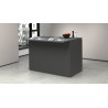 Ilot de cuisine moderne 125 cm anthracite mat/béton Solena