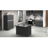 Ilot de cuisine moderne 125 cm anthracite mat/béton Solena