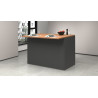 Ilot de cuisine moderne 125 cm anthracite mat/chêne wotan Solena