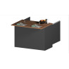 Ilot de cuisine moderne 125 cm anthracite mat/chêne wotan Solena