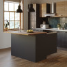 Ilot de cuisine moderne 125 cm anthracite mat/chêne wotan Solena