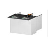 Ilot de cuisine moderne 125 cm blanc brillant/béton Solena