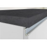 Ilot de cuisine moderne 125 cm blanc brillant/béton Solena