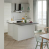 Ilot de cuisine moderne 125 cm blanc brillant/béton Solena