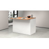 Ilot de cuisine moderne 125 cm blanc brillant/chêne wotan Solena