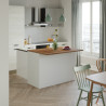 Ilot de cuisine moderne 125 cm blanc brillant/chêne wotan Solena