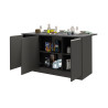 Ilot de cuisine moderne 155 cm anthracite mat/béton Solena