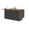Ilot de cuisine moderne 155 cm anthracite mat/chêne wotan Solena