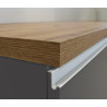 Ilot de cuisine moderne 155 cm anthracite mat/chêne wotan Solena