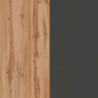 Ilot de cuisine moderne 155 cm anthracite mat/chêne wotan Solena