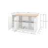 Ilot de cuisine moderne 155 cm anthracite mat/chêne wotan Solena