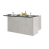 Ilot de cuisine moderne 155 cm blanc brillant/béton Solena