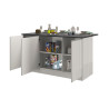 Ilot de cuisine moderne 155 cm blanc brillant/béton Solena