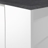 Ilot de cuisine moderne 155 cm blanc brillant/béton Solena
