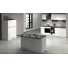 Ilot de cuisine moderne 155 cm blanc brillant/béton Solena