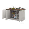 Ilôt de cuisine moderne 155 cm blanc brillant/chêne wotan Solena