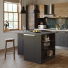 Ilot de cuisine moderne 160 cm anthracite mat/béton Solena