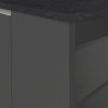 Ilot de cuisine moderne 160 cm anthracite mat/béton Solena