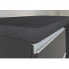 Ilot de cuisine moderne 160 cm anthracite mat/béton Solena