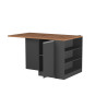 Ilot de cuisine moderne 160 cm anthracite mat/chêne wotan Solena