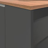 Ilot de cuisine moderne 160 cm anthracite mat/chêne wotan Solena