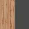 Ilot de cuisine moderne 160 cm anthracite mat/chêne wotan Solena