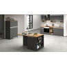 Ilot de cuisine moderne 160 cm anthracite mat/chêne wotan Solena