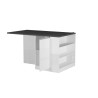 Ilot de cuisine moderne 160 cm blanc brillant/béton Solena