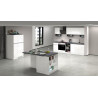 Ilot de cuisine moderne 160 cm blanc brillant/béton Solena